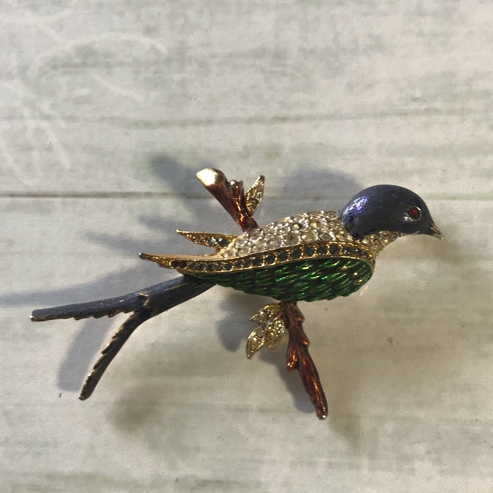 Painted Bird Brooch